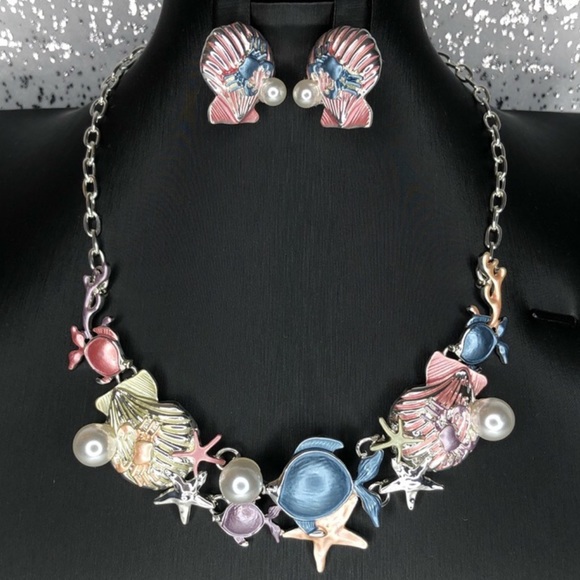 Jewelry - HP🏆Stunning Sea Dreamer Ocean Necklace + Earring Set